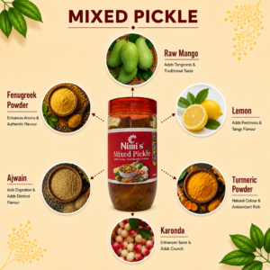 Nimi’s Mixed Pickle Bottle (200g) – Traditional Indian Mixed Achaar