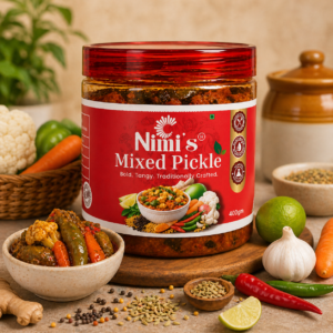 Nimi’s Mixed Pickle Bottle (200g) – Traditional Indian Mixed Achaar
